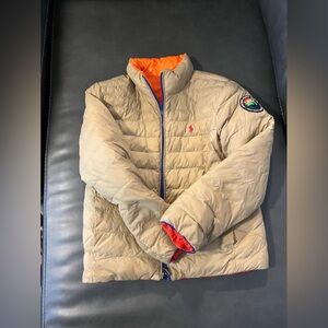 Reversible Boys ombré/desert khaki M Polo Ralph Lauren Jacket. Gently worn.